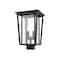 Z-Lite Seoul 2 Light Outdoor Post Mount Fixture, Black & Clear 571PHBS-BK - alternate 4
